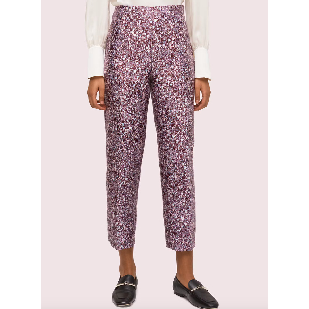 KATE SPADE PANTS PARTY BUBBLES JAQUARD CROP PANTS
